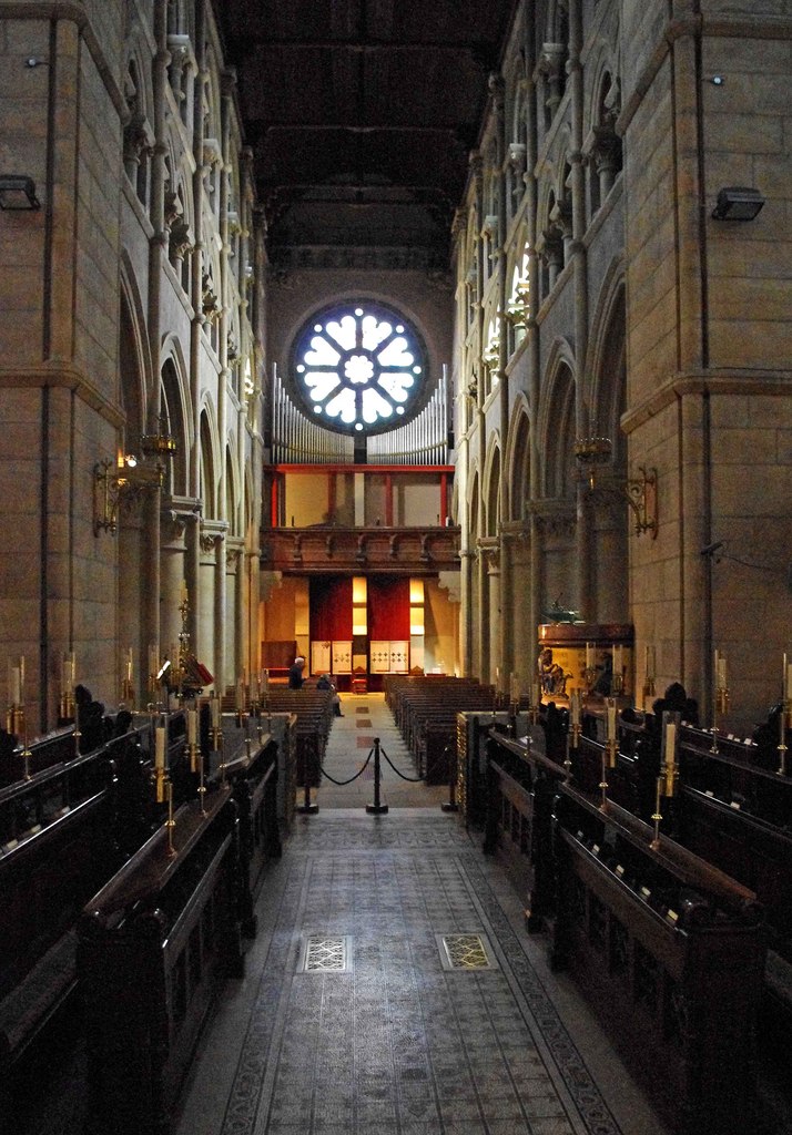 Interior nave of Saint Fin Barre's Cathedral in Cork