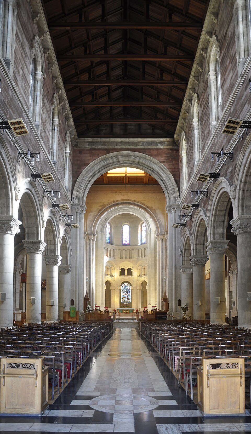 Interior nave of St Anne's Cathedral in Belfast
