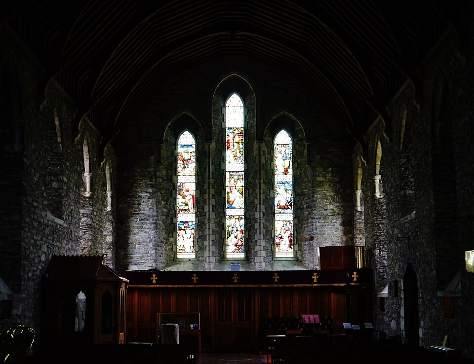 Interior nave of St Brigid's Cathedral in Kildare