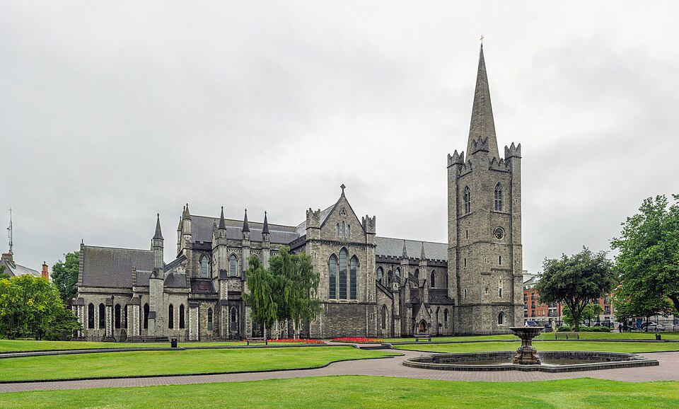 Exterior view of St Patrick's Cathedral in Dublin